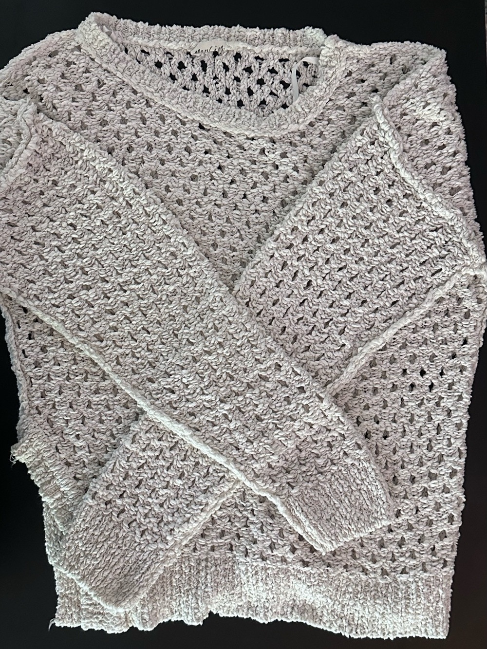 NanaMacs Open Knit Sweater - White - Picture 2 of 3